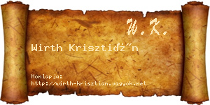 Wirth Krisztián névjegykártya